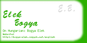 elek bogya business card